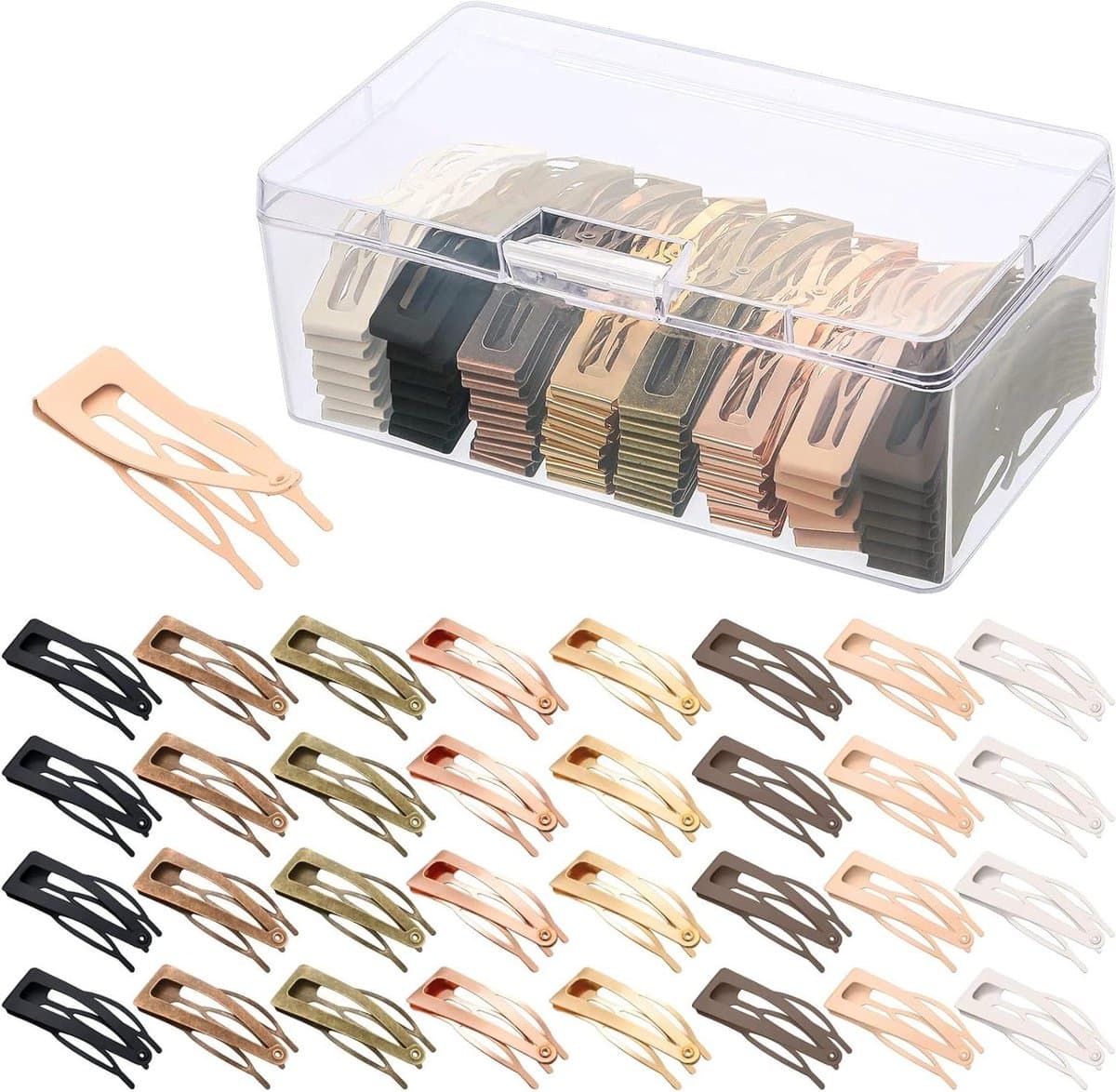 Haarspeldjes Dubbele Grip - Snap Clips Metalen - Haar Maken - Dubbele Handgrepen - 120 Stuks - 8 Kleuren — afbeelding 1