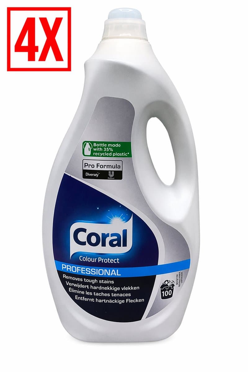 4 x Coral Professional Vloeibaar Wasmiddel Colour Protect - 4 x 5 L (400 wasbeurten) — afbeelding 1