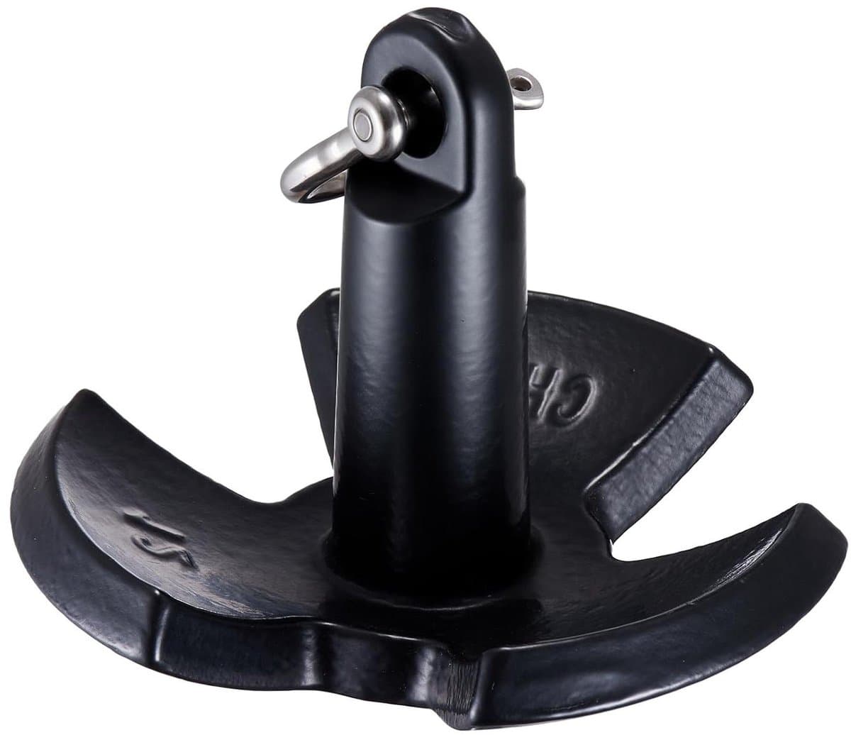 Rivieranker Gietijzer - Paddenstoelanker Bootanker - Veilige Verankering - Vinyl Gecoat - 54 kg - Zwart — afbeelding 1