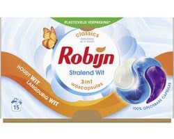 Robijn Wascapsules 3-in-1 Stralend Wit 15 stuks