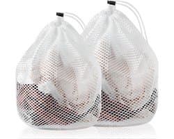 Set van 2 wasnetten met trekkoord voor delicate kleding, ideaal voor wasmachine en reizen, 19.7"x23.7"/23.7"x31.5
