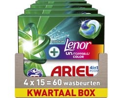 Ariel 4in1 Wasmiddel Pods +Touch Van Lenor Unstoppables Kleur - 4 x 15 Wasbeurten