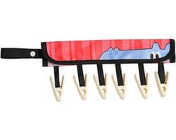 Draagbare drooglijn - Kleding organizer - Reizen en drogen - Vouwbaar met 6 clips - 38.6 x 19.2 cm - Blauw