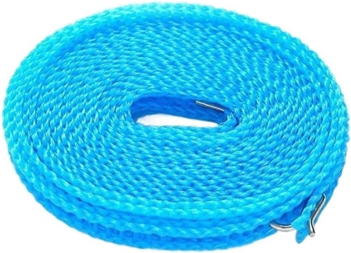 Waslijn 2 stuks - Draagbaar touw - Kleding drogen - Antislip ontwerp - 5/10 meter - Blauw — afbeelding 1