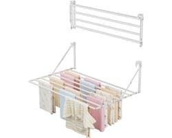 QUOVO® Wanddroogrek - Wasrek - Droogrek - Wit - 81cm x 6cm x 8cm