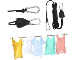 Kledinglijn Buiten - Drogere Koord - Kleding Drogen - Verstelbare Lengte - 5 Meter - Zwart