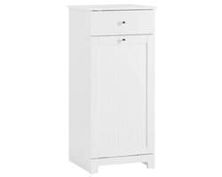 VIEMAE Wasmand - Wasmand meubel - Wasmand met deksel - Wassorteerder - Wasmanden - Meubel wasmand - Met lade - 40x90x38cm - Wit