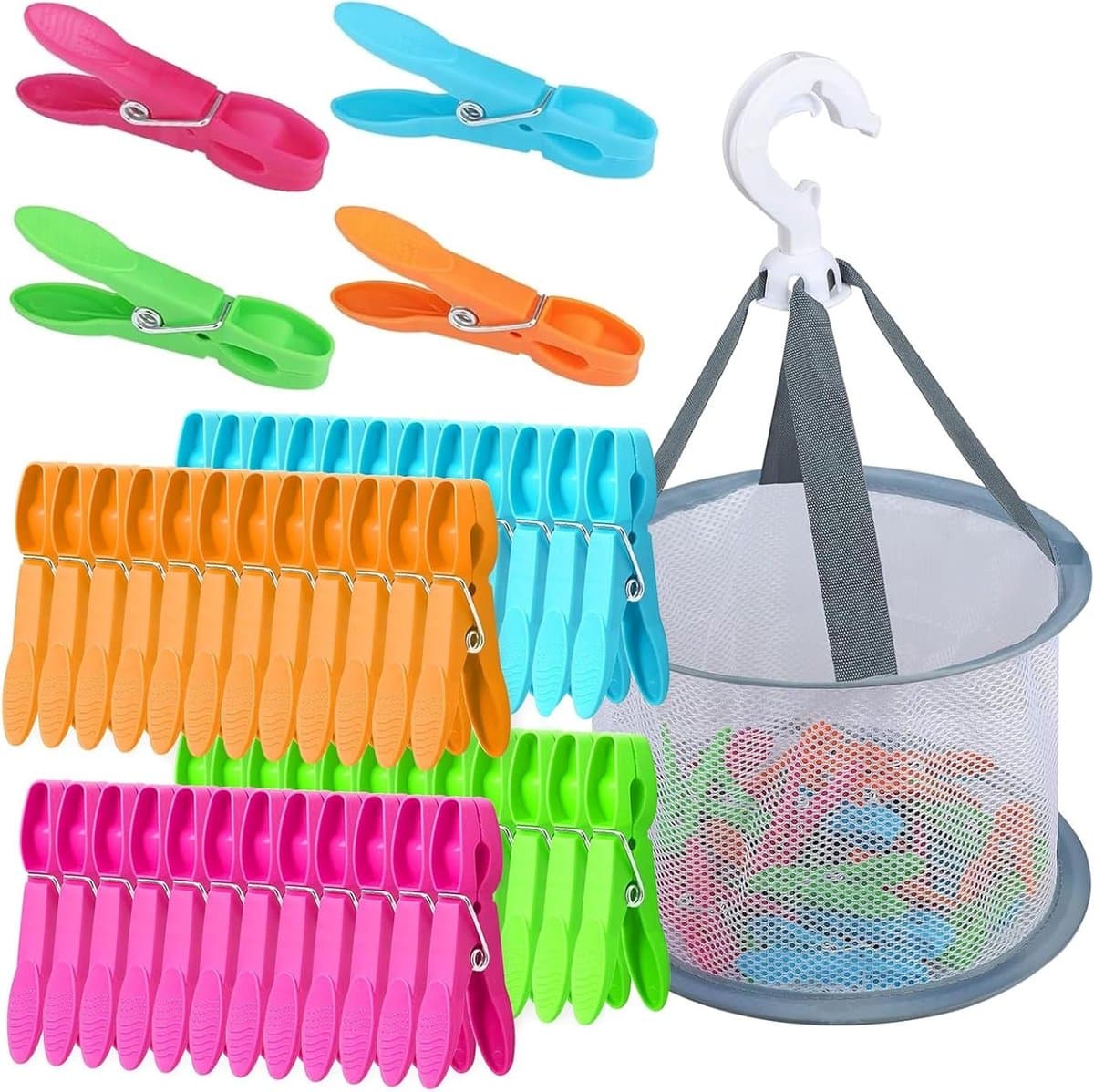 Kleurige en Winddichte Kledingknijpers - 48 Stuks Plastic Wasknijpers voor Kleding, Sokken en Waslijnen — afbeelding 1