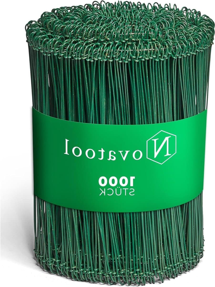 Sluitdraden voor zakken - Binddraad met drilapparaat - Zakken afsluiten - Groen gecoat koperdraad - 14 x 240 mm - Groen — afbeelding 1