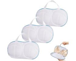 BH Waszakje - Wasnet - TENZHVXI® - 3 stuks - Automatische Vergrendeling Rits - Honeycomb Bescherming Net - 33x18.5cm Polyester - 3 Stuks - Voor Lingerie Kousen En Reizen