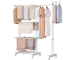 Bresht Wastoren - Wastoren Droogrek - Wasmachine rek - 4 verdiepingen - Veerkrachtig - Uitschuifbaar - Binnen & Buiten - 83-200 cm