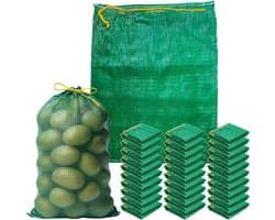 Raschelzakken - Netzakken - Opslag groenten - Ademend schimmelwerend - 25 stuks 50x80cm - Groen