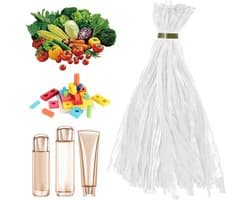 Mesh Produce Zakjes - Netzakken Fruit - Keuken Organiseren - Trekkoordsluiting - 100 stuks - Wit