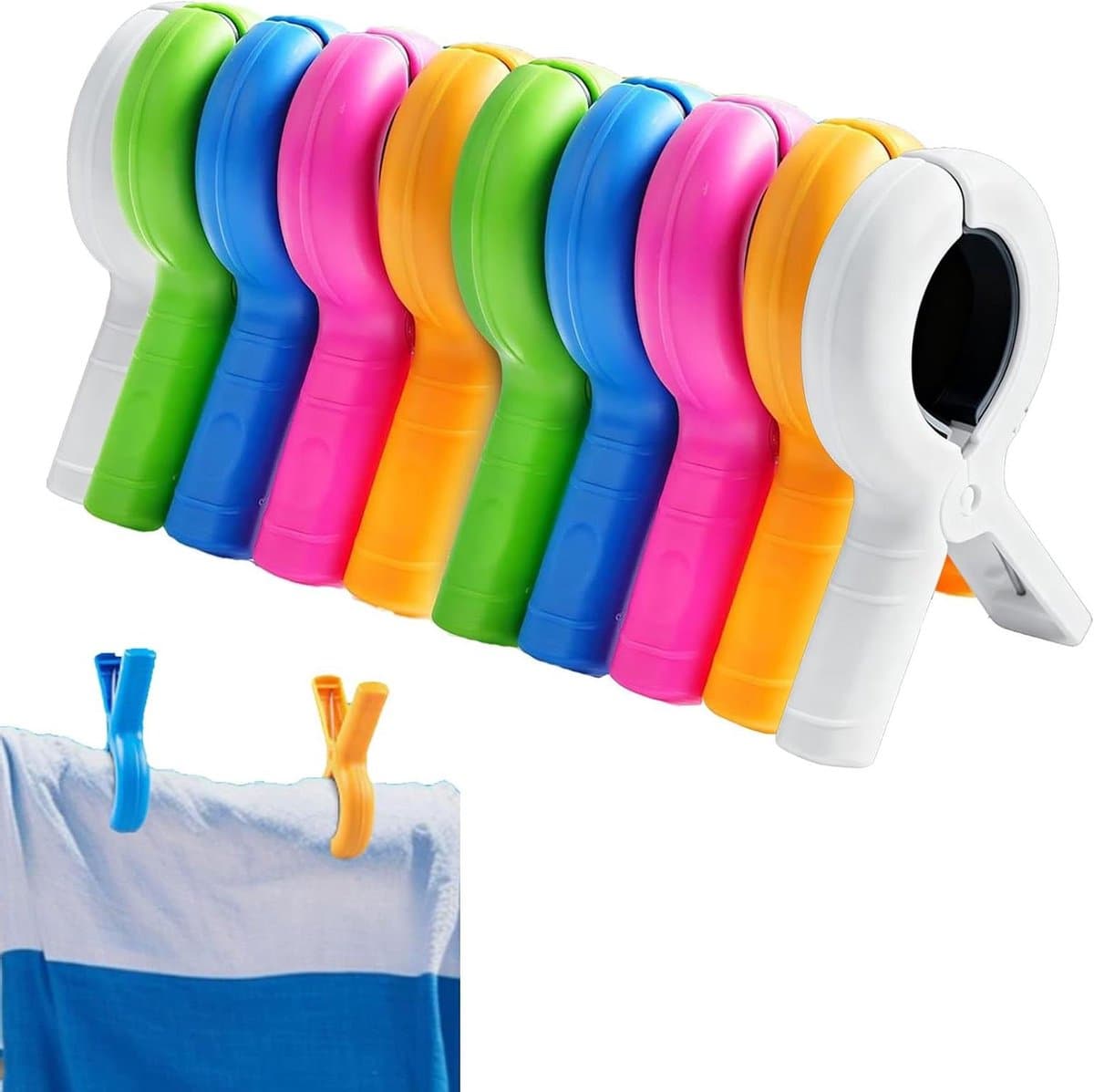 Kledingknijpers Groot - Wasknijpers Plastic - Buiten Drogen - Verstevigd Ontwerp - 9.5x7 cm - Veelkleurig — afbeelding 1