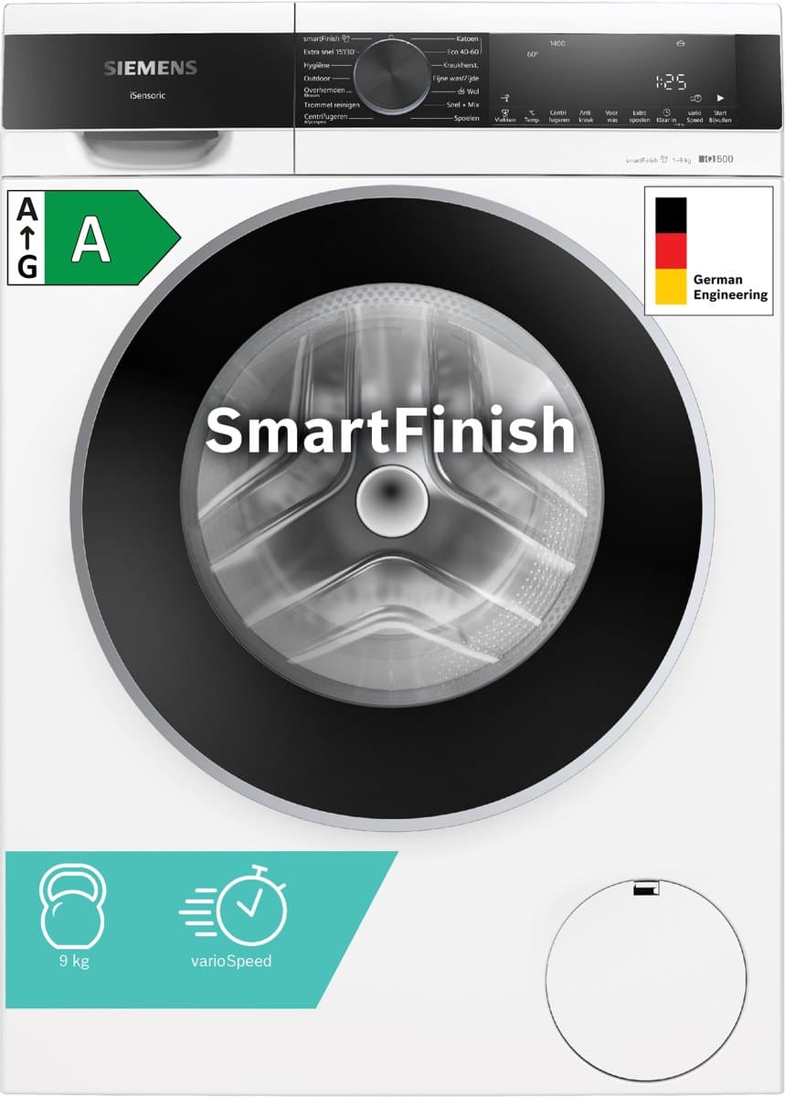 Siemens WG44G2ZWNL - iQ500 - Wasmachine met stoom - 1400 rpm - smartFinish: vermindert kreukels tot 50% - speedPack L: verkort wasprogramma's met varioSpeed - Energielabel A — afbeelding 1