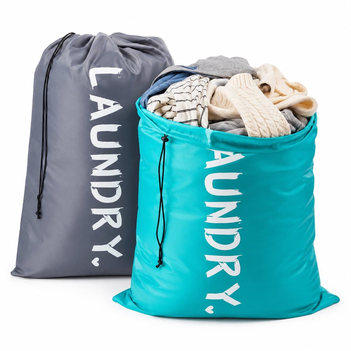 BOTC Waszakken - 60*90cm Waszak Groot - Set van 2 stuks - Waszak Wasmachine - Laundry bag - Blauw en Grijs — afbeelding 1