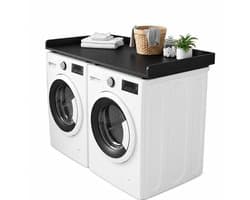 Lifero Wasdroger Werkblad - Aanrecht Wasruimte - Wasmachine Ombouwmeubel Zwart - Afdekplaat Ombouw Droger - Organiseren Wasplek