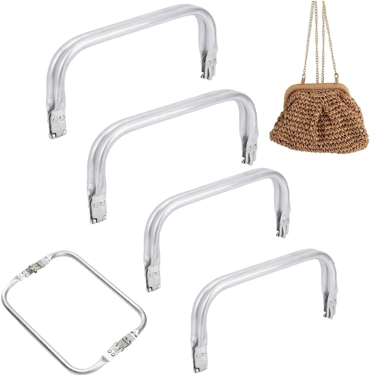 Haakzaksluiting 4 stuks - Frame voor tassen - Handgemaakte tassen maken - Robuust kunststof materiaal - 16/20 cm - Zwart — afbeelding 1