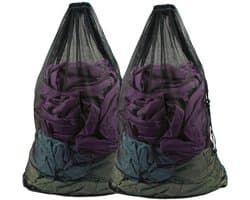 Dailygoods- Wasnetzak Extra Groot 70 x 90 cm - 2 Stuks - Zwarte Waszakken met Trekkoord - Duurzaam Polyester - Bescherming voor Delicate Kleding - Waszak