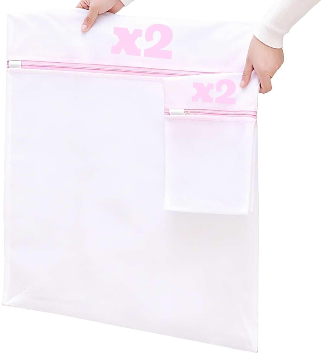 Dailygoods- Wasnet Set van 4 - Extra Grote Wasnetten - 2 Maten Waszakken - Bescherming voor Kleding - Machinewasbaar - Duurzaam Polyester - Waszak — afbeelding 1