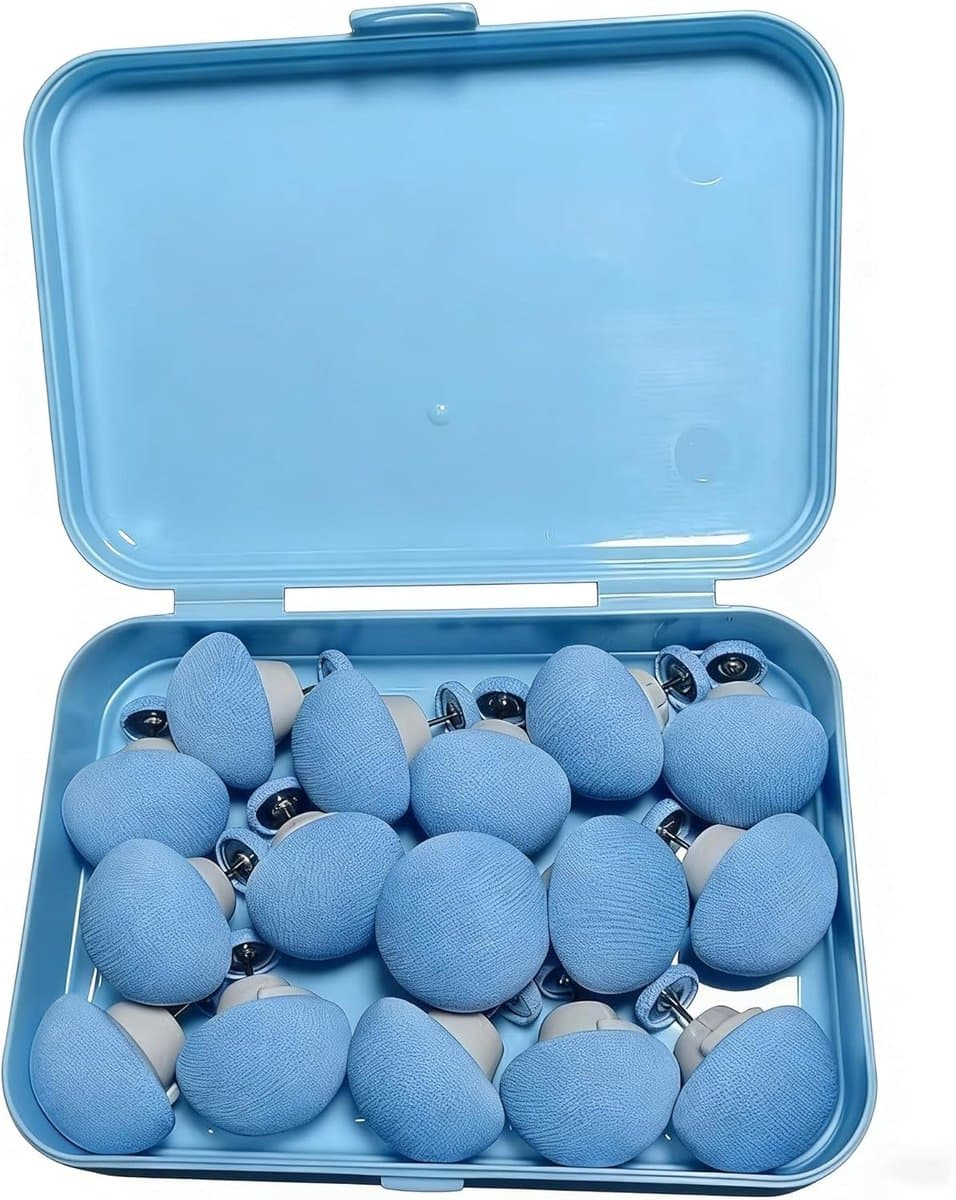 Luxe Dekbedclips - 16 Stuks - Dekbedovertrek Clips met Opbergdoos - Mushroom Design - Blauw - Matras & Gordijn Spanners - Anti-slip Dekbed Speld - Zacht Katoen — afbeelding 1