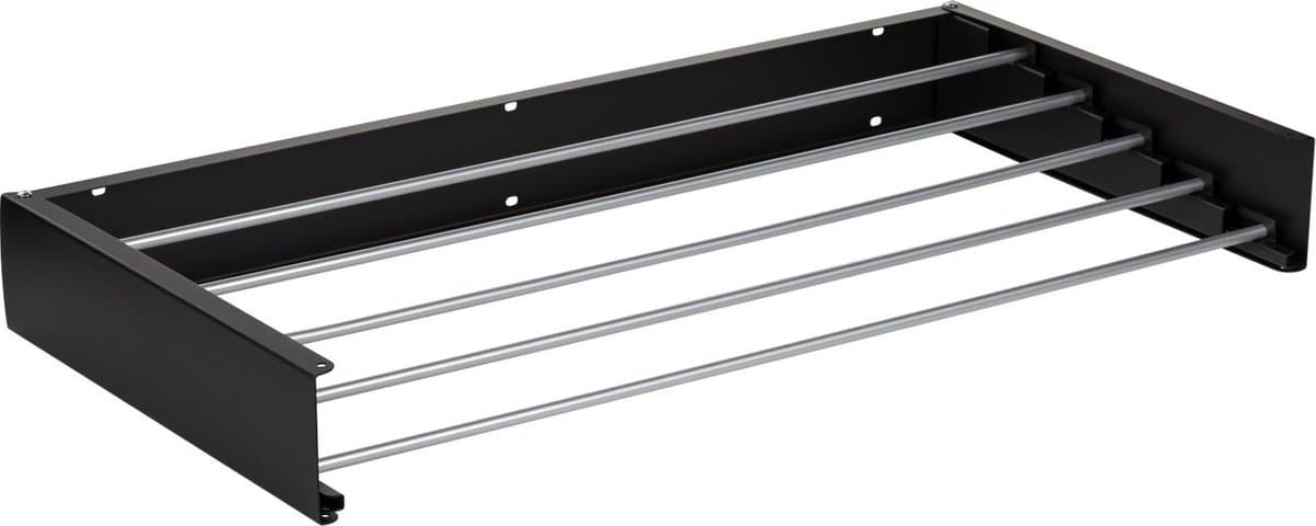 Vitapur Wasrek - Droogrek - Hangend - Wanddroogrek inklapbaar - Droogrekken - Inklapbaar - 80 x 40 cm - 4 meter drooglengte - Zwart — afbeelding 1