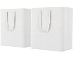 2 stuks wasmand 60 liter waszak, wasbox wasverzamelaar wasverzamelaar wasmand wasmanden laundry manden voor appartement, slaapzaal, caravan, waskeuken, wit
