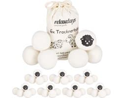 48 x drogerballen XXL - wasdrogerballen schaapwol - dryer balls - wit — afbeelding 1