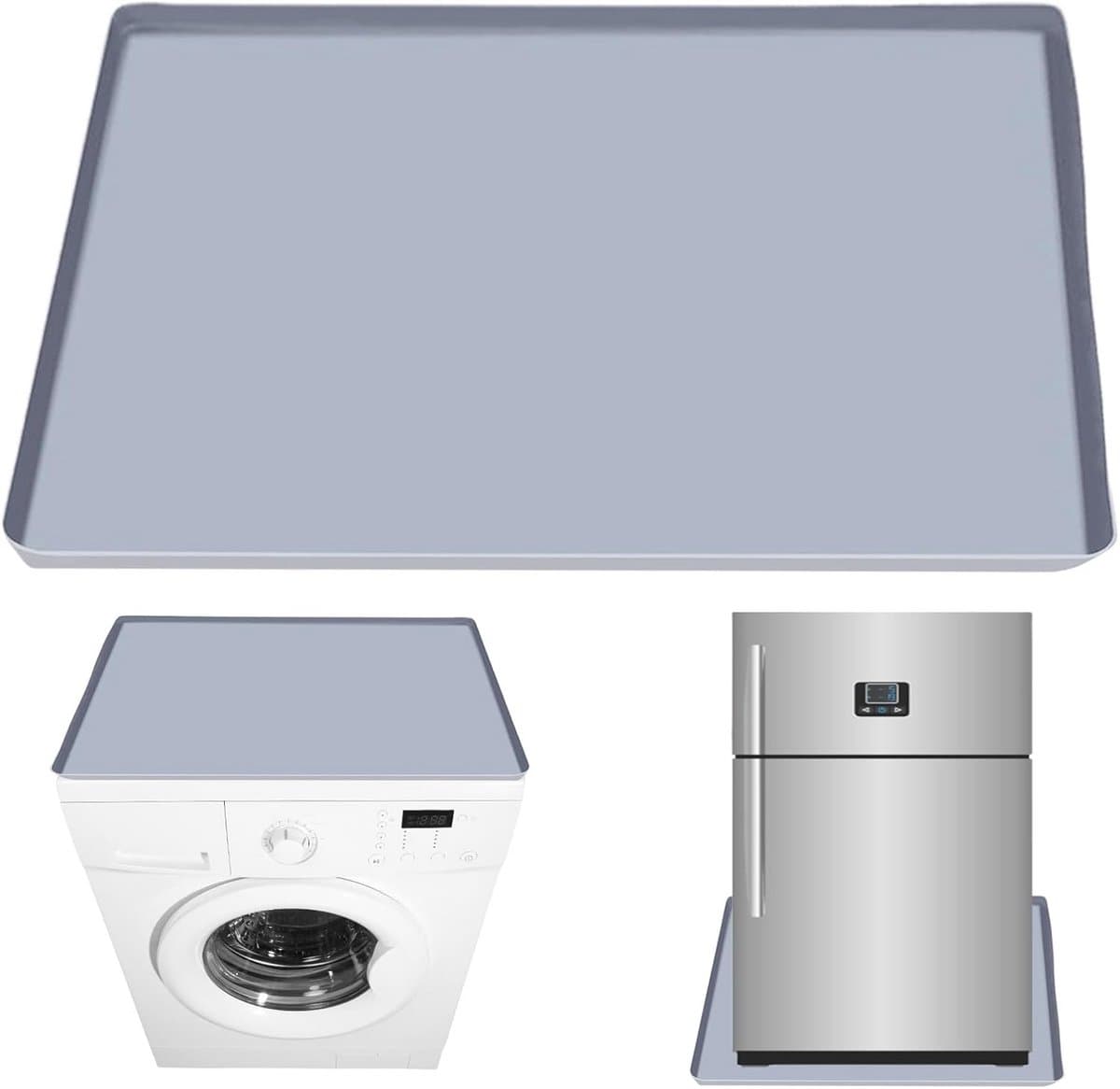 Lekbak Onder Koelkast en Wasmachine 60x60cm - Siliconen Vloerbescherming met Verhoogde Rand — afbeelding 1
