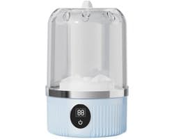 Draagbare mini-wasmachine, 1 liter, met digitale timer voor ondergoed, sokken, babydoekjes, ideaal voor appartementen, hotels, op reis en als Vaderdagcadeau - blauw