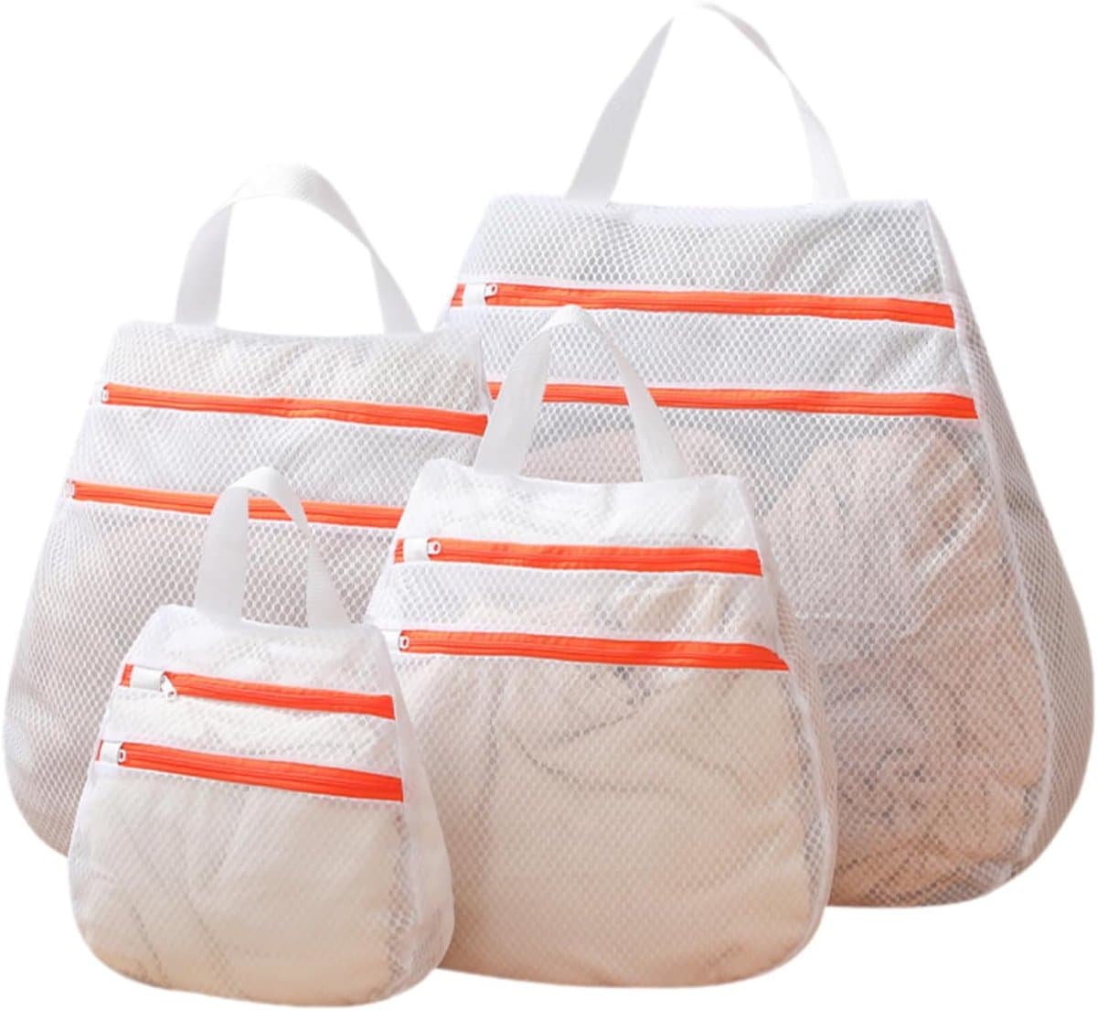 Waszak - 4 Stuks - Waszakken - Waszakjes - Wasnetten - Netwaszakken - Waszakjes Met Rits - Beschermzak voor Wasmachine - Laundry Bag - Kledingzakjes - Wassorteerder - Waszak Voor Delicate Stoffen - Voor Thuis, Slaapzaal, Hotel, Reizen — afbeelding 1