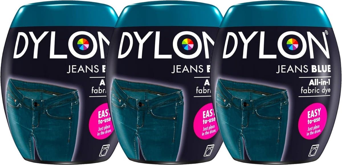 Machine Kleur Pod - Textielverf Set - Kleding Opfrissen - Alles-in-één Gebruiksgemak - 3 x 350g - Jeans Blauw — afbeelding 1