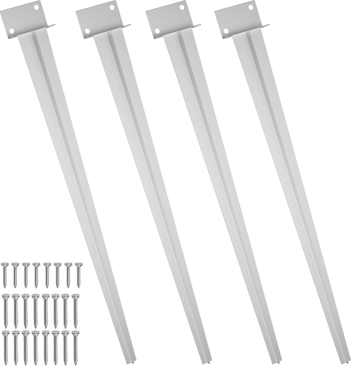 4x Grondhulsset Grondanker Paalhouder 83x60x700 mm – Verzinkt Staal – Zonder Beton – Voor Schutting, Pergola, Carport & Tuinhuis – Zilver — afbeelding 1