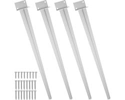 4x Grondhulsset Grondanker Paalhouder 83x60x700 mm – Verzinkt Staal – Zonder Beton – Voor Schutting, Pergola, Carport & Tuinhuis – Zilver