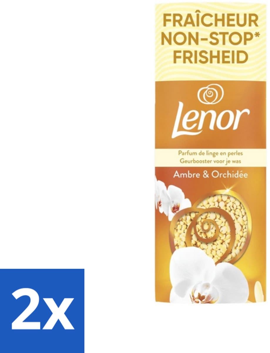 2 x Lenor – Geurbooster – Amber & Orchidee – 12 Wasbeurten – 155 g - Geurparels - Wasgeur - Luxegeur - Orchidee - Vanille — afbeelding 1