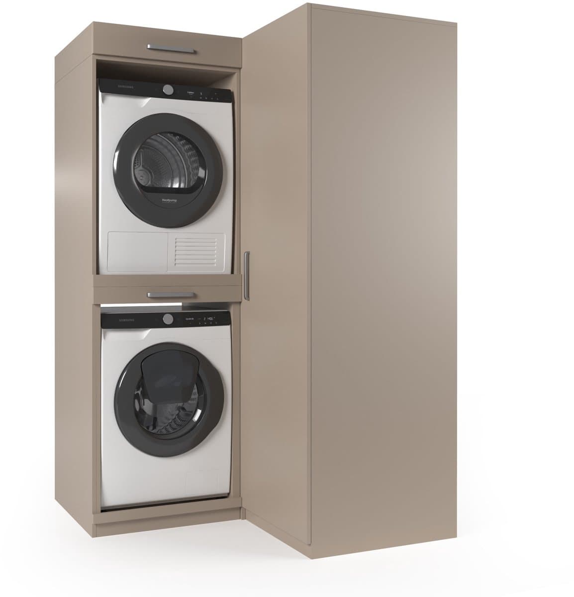 Wasophoogte® Wasmachine Kast London - Wasmachine verhoger - Wasmachine ombouw - 700(D)*1365(B)*2110(H) mm - Taupe — afbeelding 1