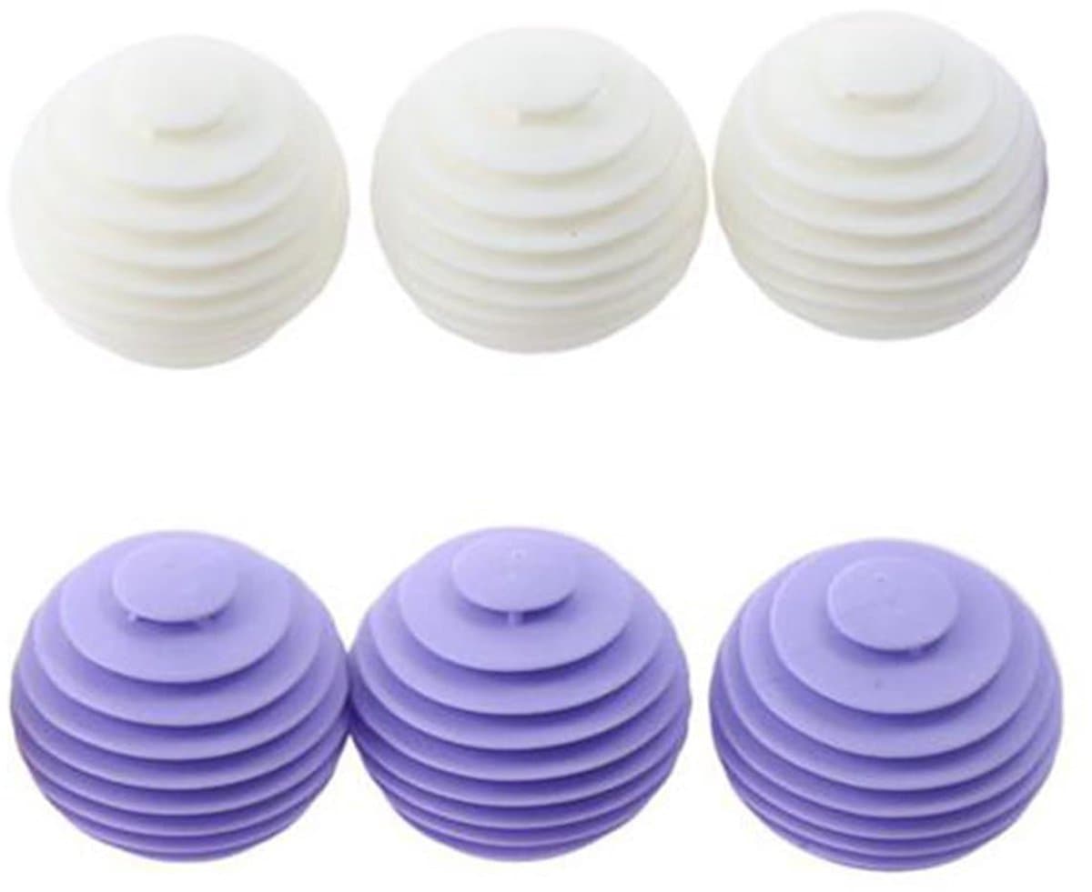 6-delige siliconen wasballen - Pluizen- & dierenharenverwijderaar - Herbruikbare droogballen voor wasmachine (Wit/Paars)-Belle's product — afbeelding 1