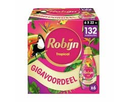 Robijn Klein & Krachtig Collections Vloeibaar Wasmiddel - Tropical - 6 x 22 wasbeurten