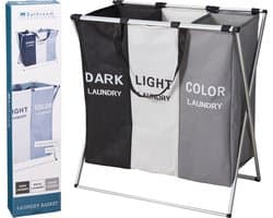 Bathroom solutions-wasmand-3 vakken-polyester-inklapbaar