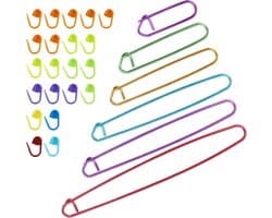 Set van 6 Aluminium Steekhouders en Markeerclips voor Breien en Haken