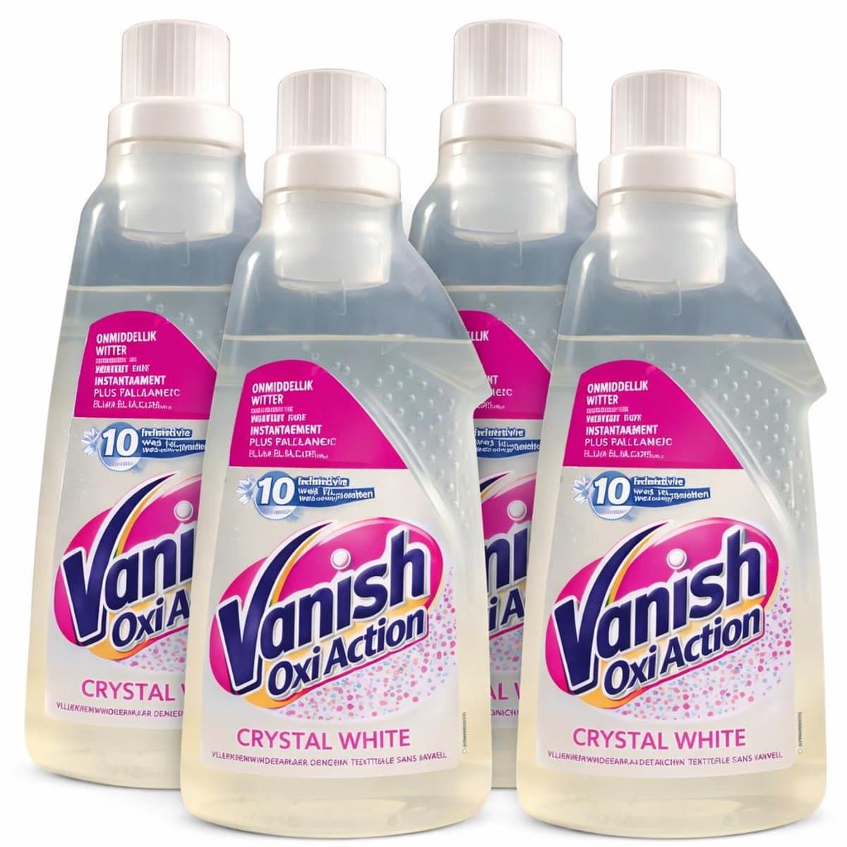 Vanish Oxi Action Crystal White Vlekverwijderaar – 4 x 1500 ml – Voordeelverpakking – Voor Witte Was – Krachtige Vlekverwijdering — afbeelding 1