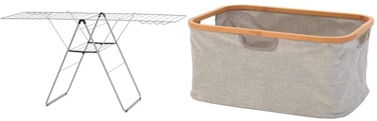 Opvouwbaar droogrek - wasrek + Wasmand van 40L — afbeelding 1