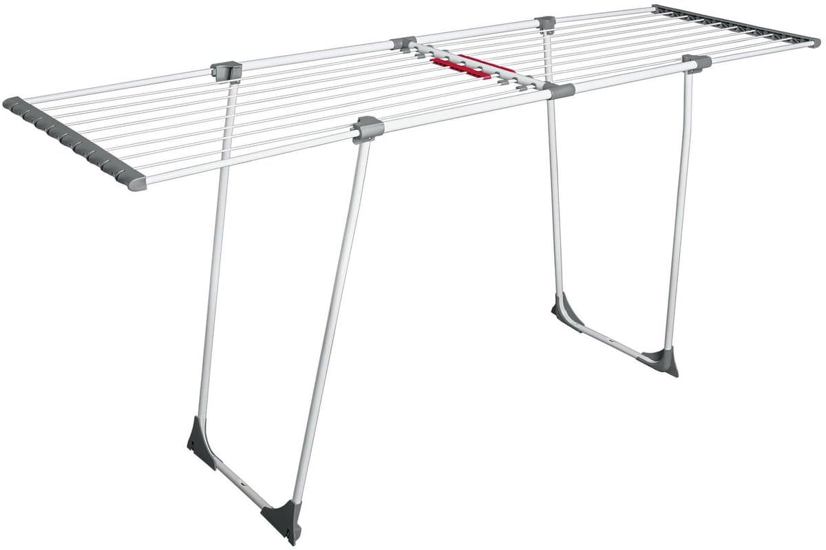 HI Wasrek/droogrek - wit - metaal - 111 x 55 x 5 cm - staand - wassen en drogen — afbeelding 1