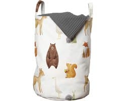 Handige Wasmand met Schattige Dierenprint en Trekkoordsluiting voor Gemakkelijk Vervoer