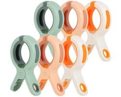 Grote wasknijpers - sterke grip - set van 6 - levendige kleuren - kunststof