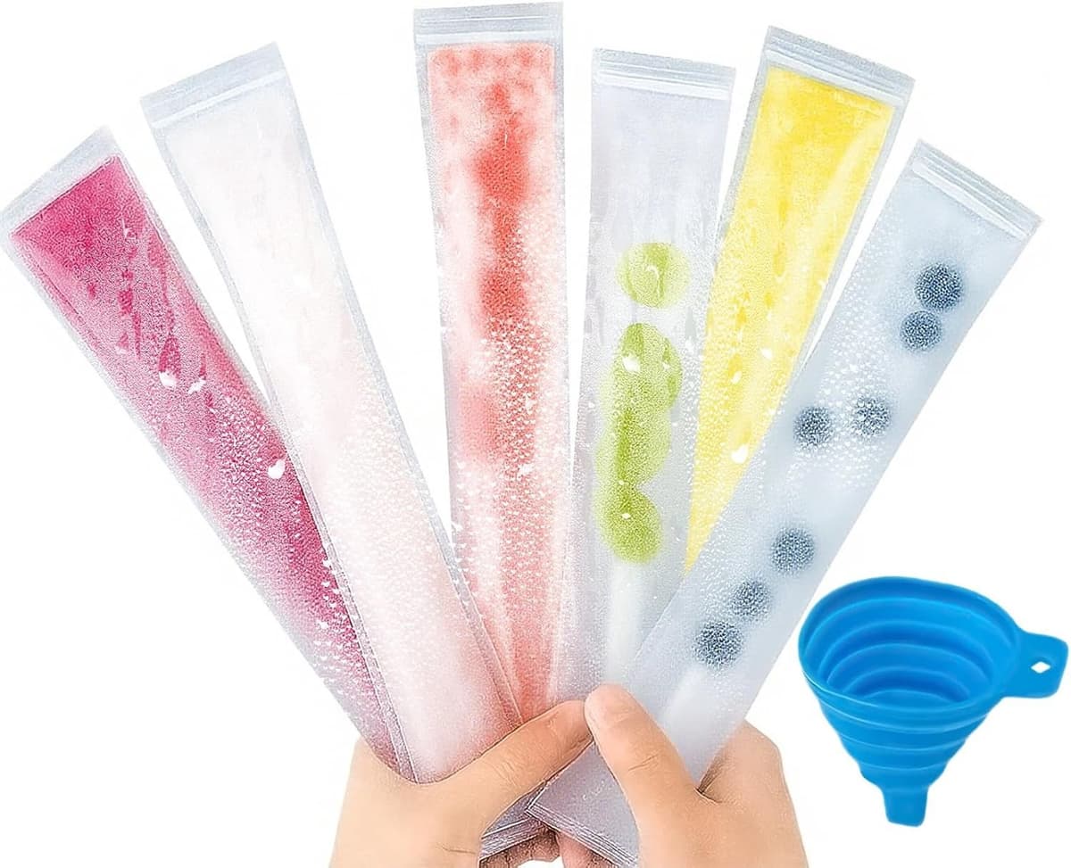 IJslollyzakjes met Trechter - Transparant - 5,5 x 28 cm - Voor Koude en Warme Vulling - Voor Thuis en Feestjes — afbeelding 1