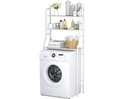 Amolass - Wasmachine Kast - Wasmachine Ombouw - Opbouwmeubel - Opbergrek - 160x68x25cm - Wit - Wasmachine Max 90x68cm (LxB)