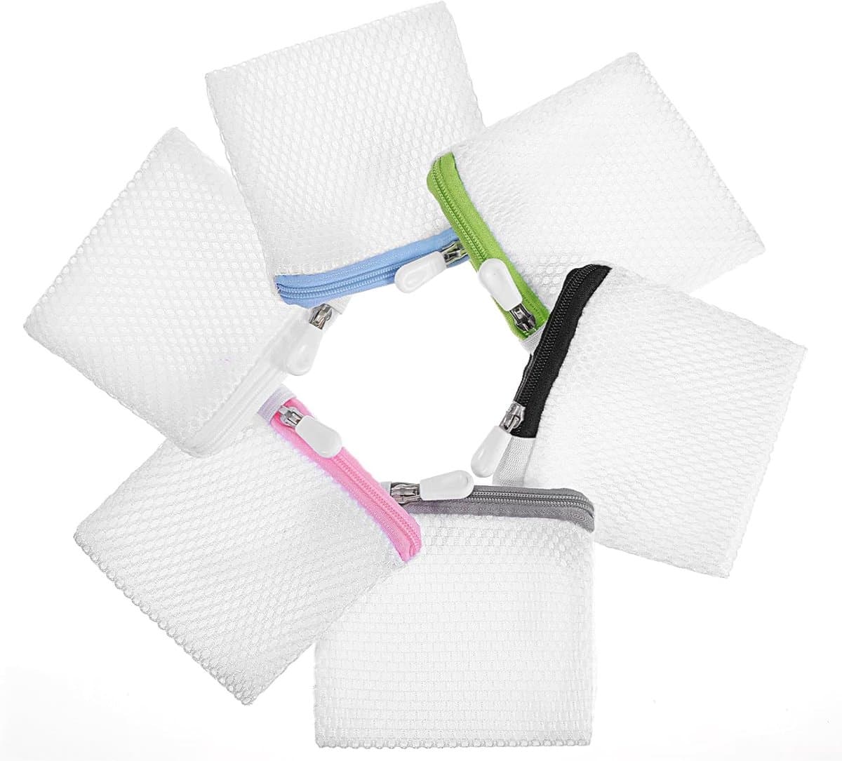 6 waszakken mesh waszak mini wasmachine ondergoed waszak waszak bescherming opvouwbare waszak reizen sandwich mesh waszak beha — afbeelding 1