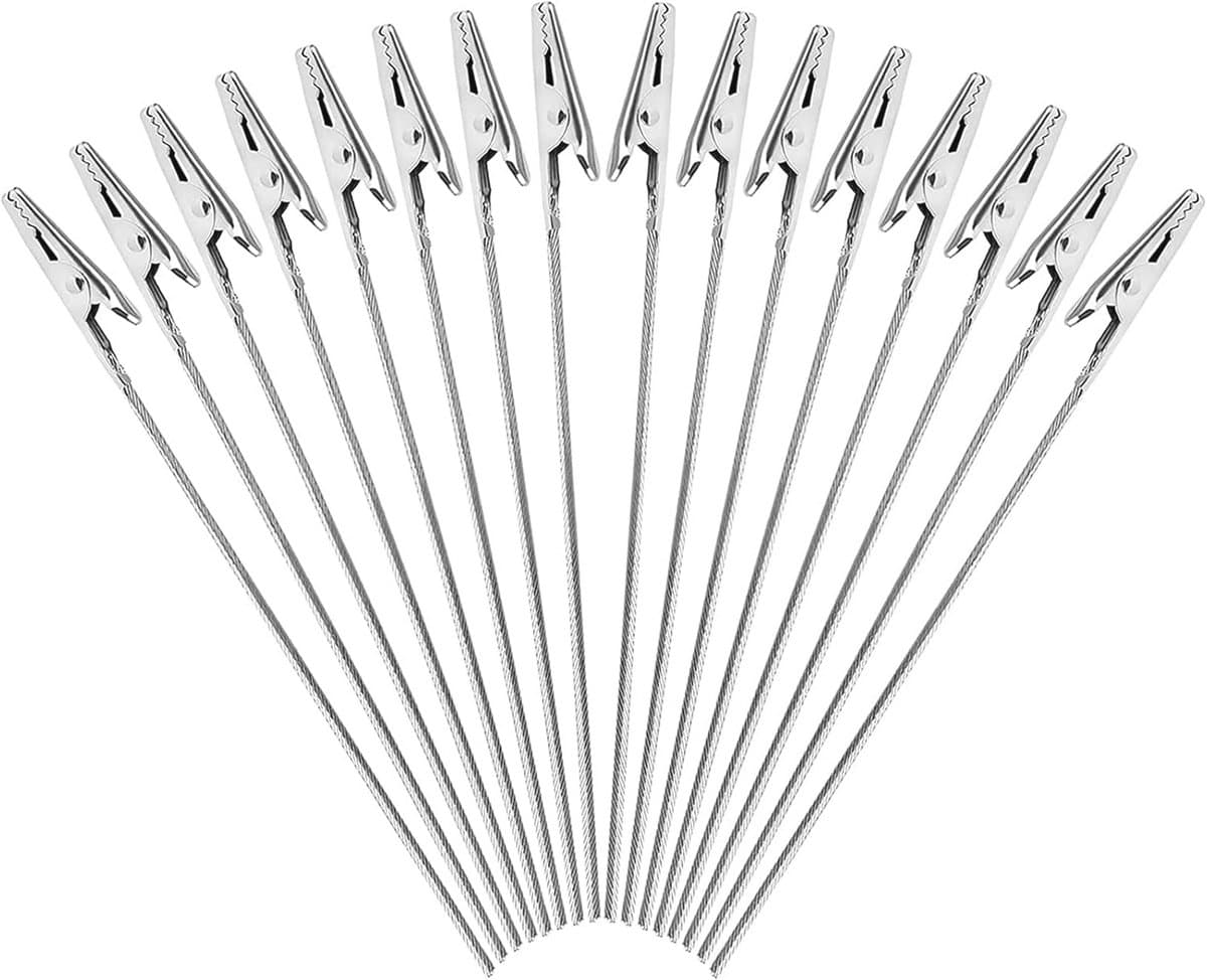 50 Stuks Metalen Draad Krokodil Clips voor Notities en Foto's - DIY Bruiloft en Verjaardagsdecoratie — afbeelding 1