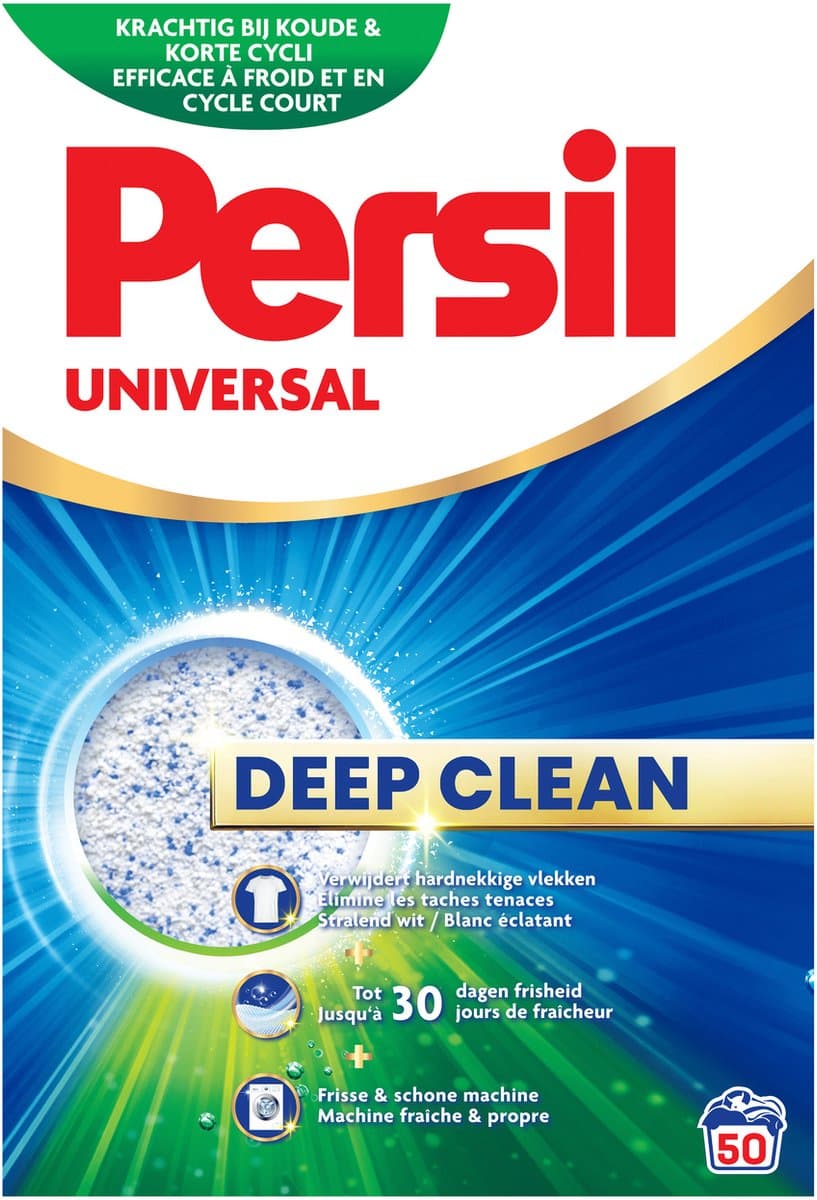 Persil Powder Universal - Waspoeder Wasmiddel - Alle Kleuren Was - Krachtige Vlekverwijdering - 50 Wasbeurten - Grootverpakking — afbeelding 1